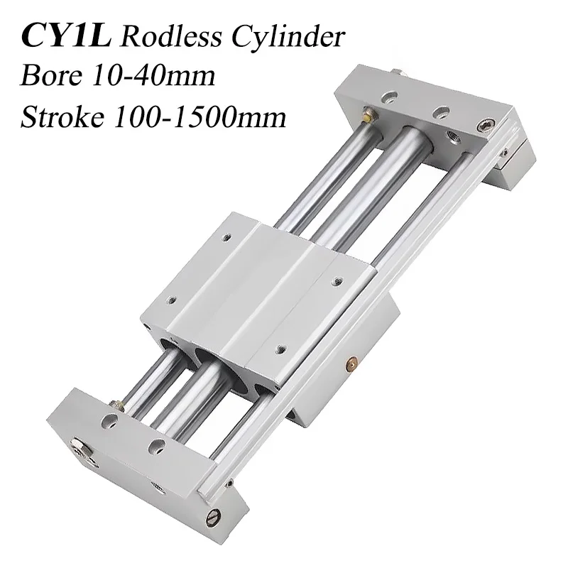 CY1L Rodless Coupling Pneumatic Cylinder Buffer Sliding Table Magnetic Bore10 15 20 25 32 40 Long Stroke 100 200 500 1000 1500mm