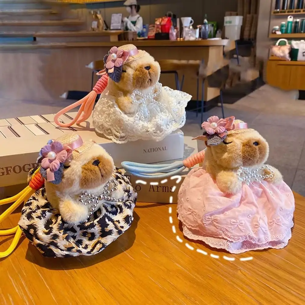 

PP Cotton Capybara Plush Dolls Plushies Doll Collection Kapibala Pendant Keychain Ins Cartoon Animal Capybara Plush Keychains