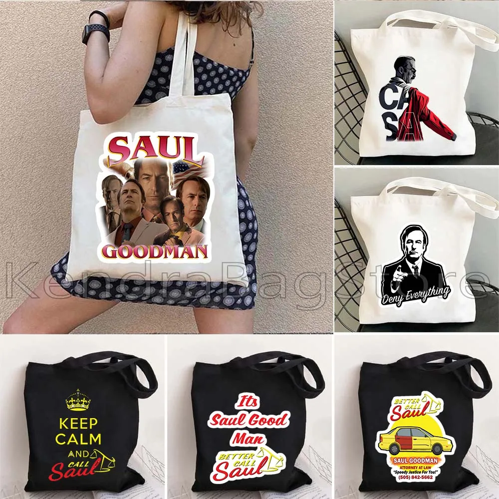 

Funny Better Call Saul Goodman Retro TV Show Classic 90s Style Canvas Shoulder Tote Bag Shopping Bag Shopper Casual Book Handbag