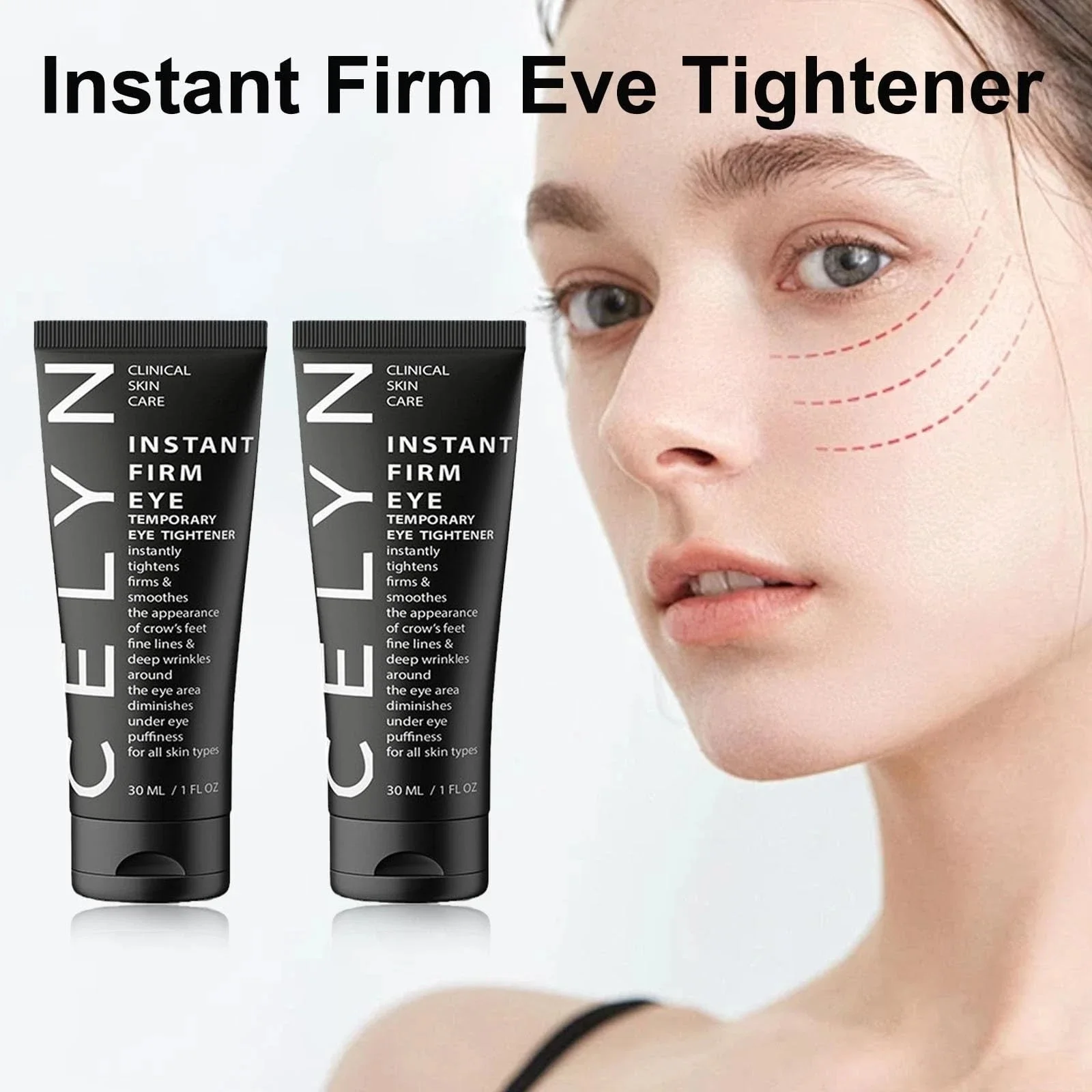 Crema Reafirmante Instantánea para el Contorno de Ojos Cëlyn, Reduce las Bolsas y la Hinchazón, Reafirma la Piel del Contorno de Ojos, Nutritiva, Suavizante, Cuidado Diario de la Piel