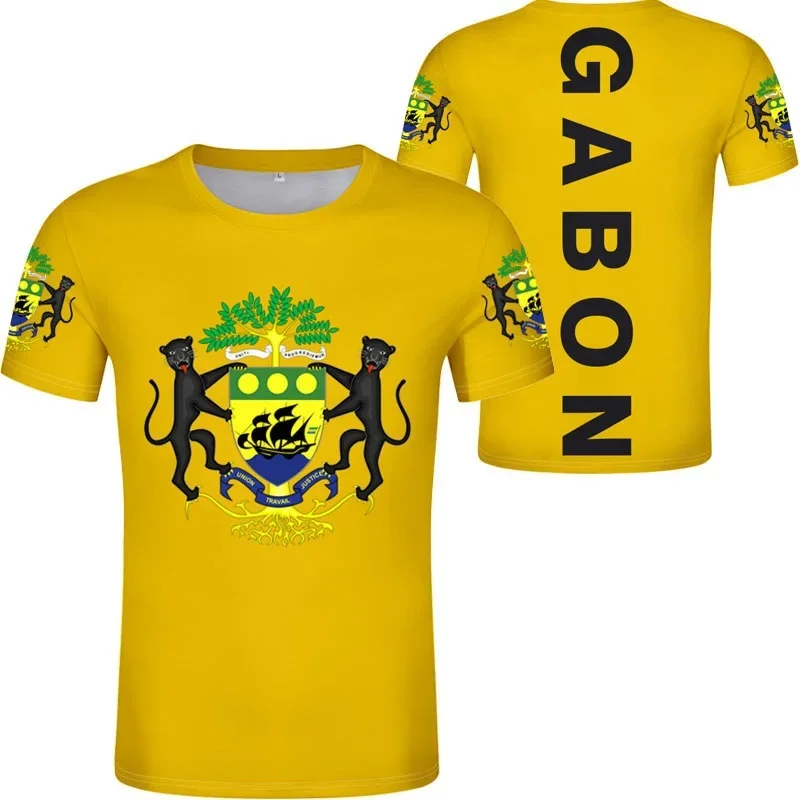 Gab GABON Flag 3D Print Oversized T Shirt Women Men Summer O-neck Short Sleeve Funny Tshirt Graphic Tees Streetwear Jersey