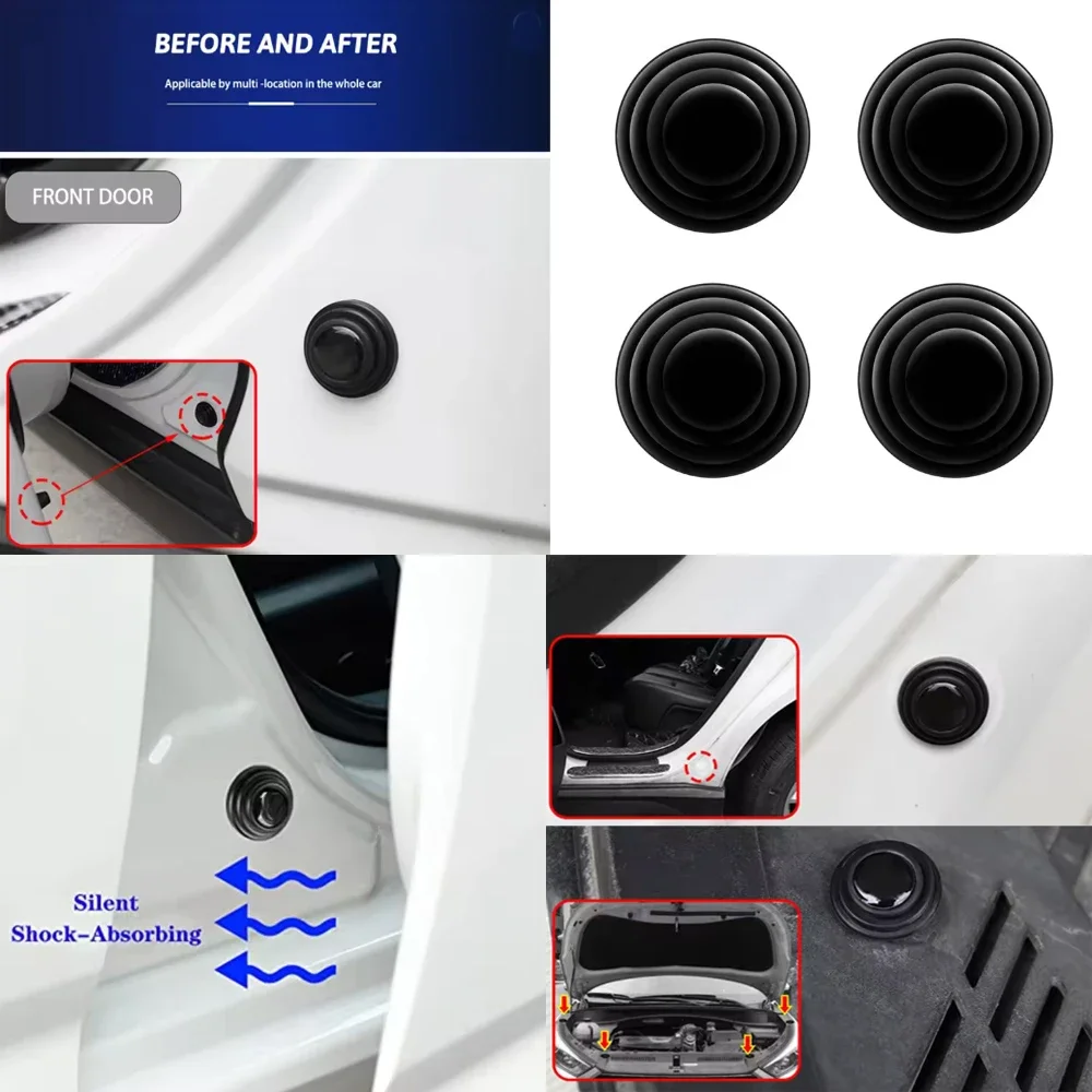 

Universal Car Door Shock Anti-Shock Mute Gasket Silicone Anti-Collision Sticker Rubber Pad Exterior Accessories
