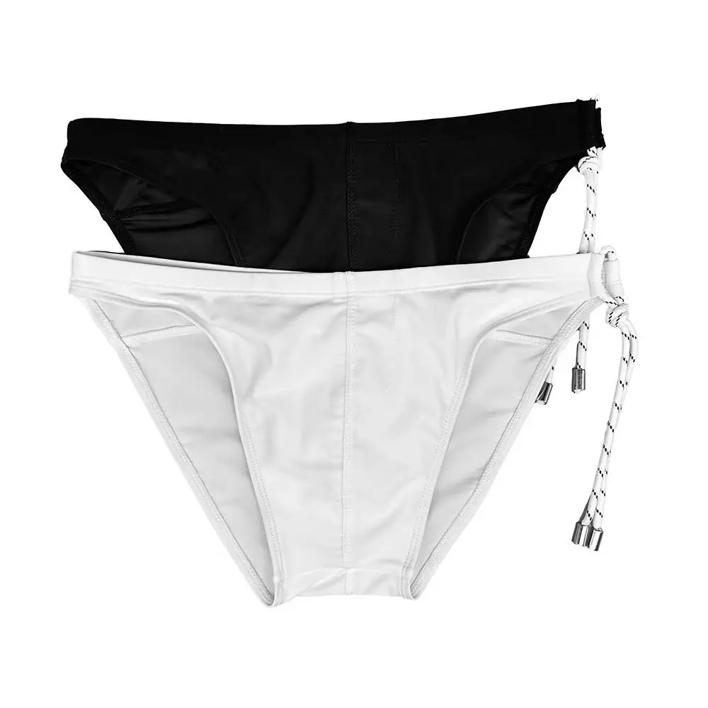 2026Warehouse Spot Men's Unilateral Tether Triangle Swimming Pants Low Waist Hot Spring Shorts Nylon Fashion SwimmingPants 10117