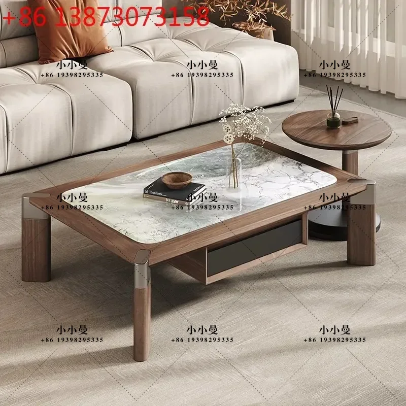 2025 new high-end coffee table technology stone coffee table living room home minimalist designer coffee table