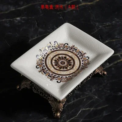 

Ice Cracked Porcelain Soap Box Bathroom Accessories Ceramic Soap Dish Plate Shower Tray Storage Bath Holder Organization kitche