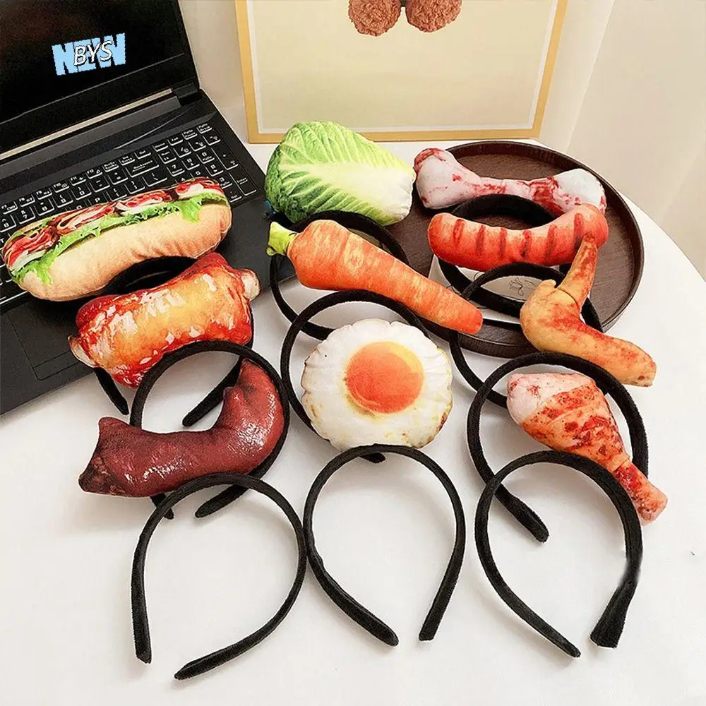 Personality Strawberry Simulated Food Hair Hoop Vegetable Bone Hotdog Headband Spareribs Hamburg Party