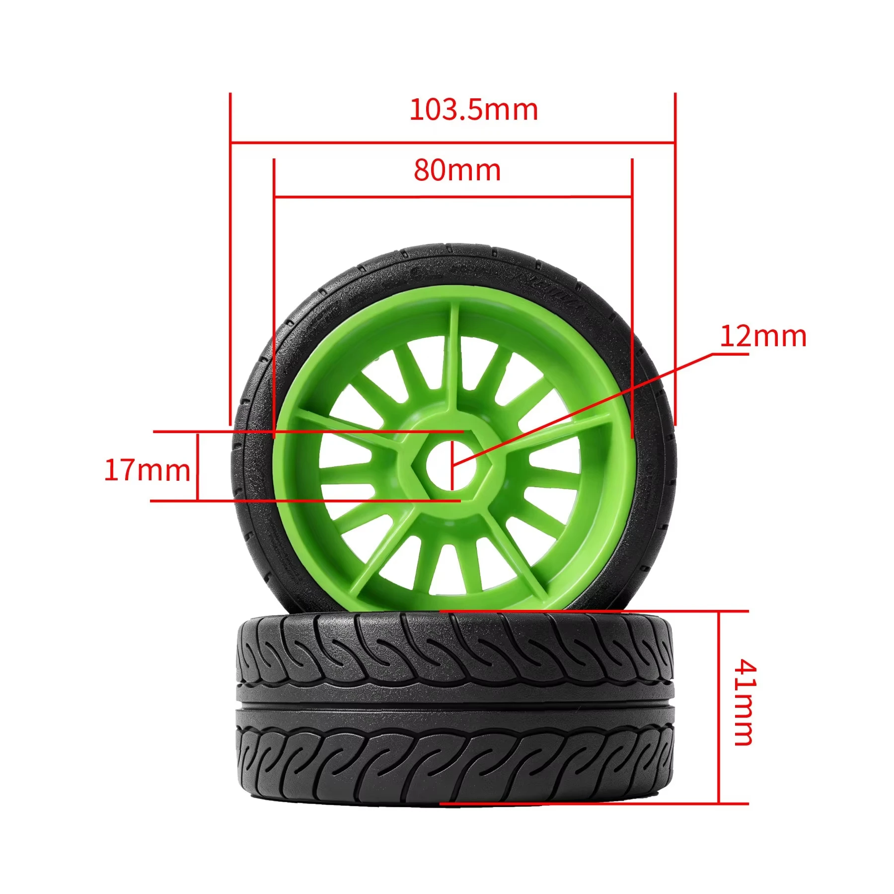 4pcs 103mm 1/7 1/8 RC Rally Off-Road Buggy Tires Wheel 17mm Hex for ARRMA Traxxas Redcat Team Losi Kyosho HPI WR8 HSP RC Car