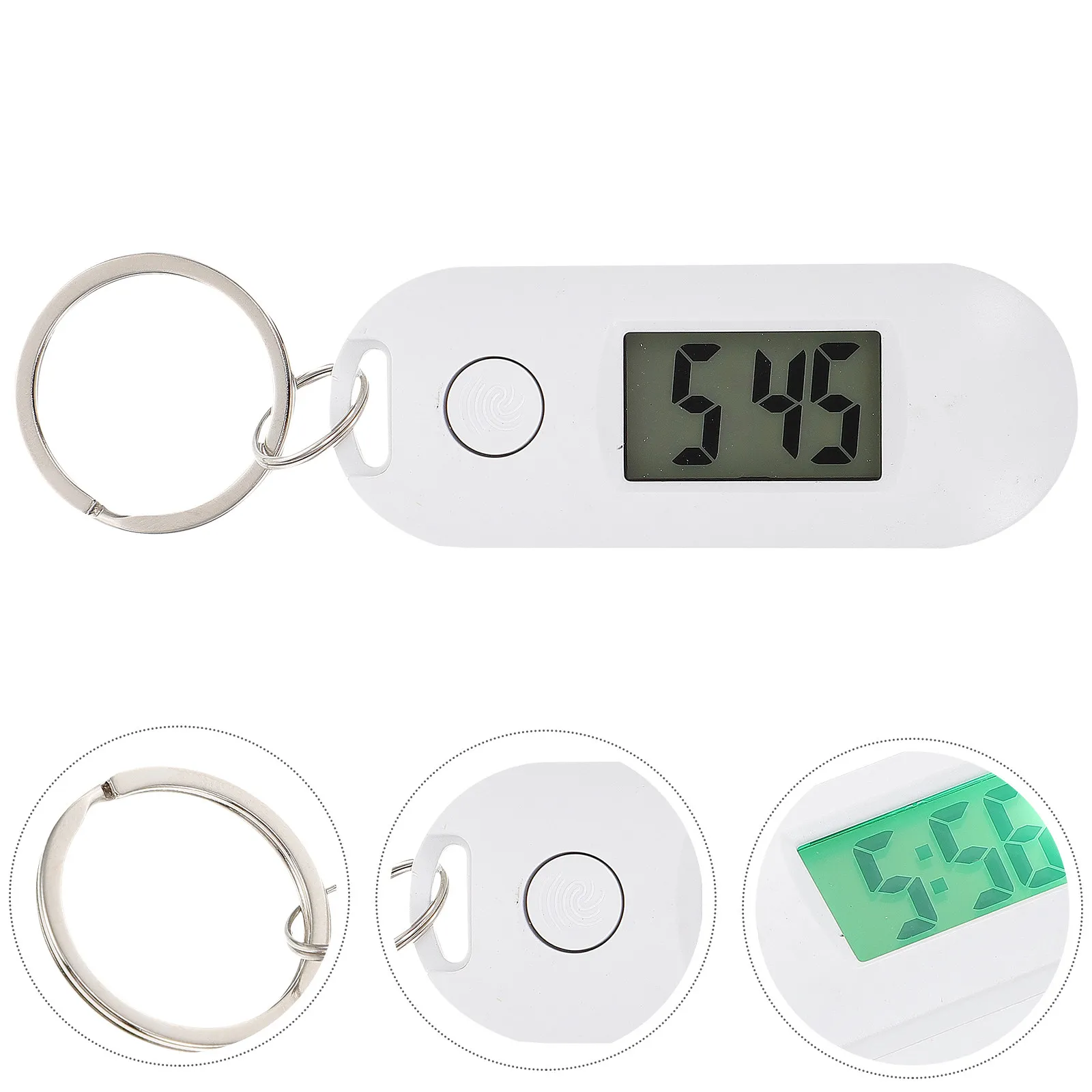 

Digital Keychain Watch for Students Silent LED Time Display Lightweight Plastic Portable Timepiece for Backpacks Lanyards Keys