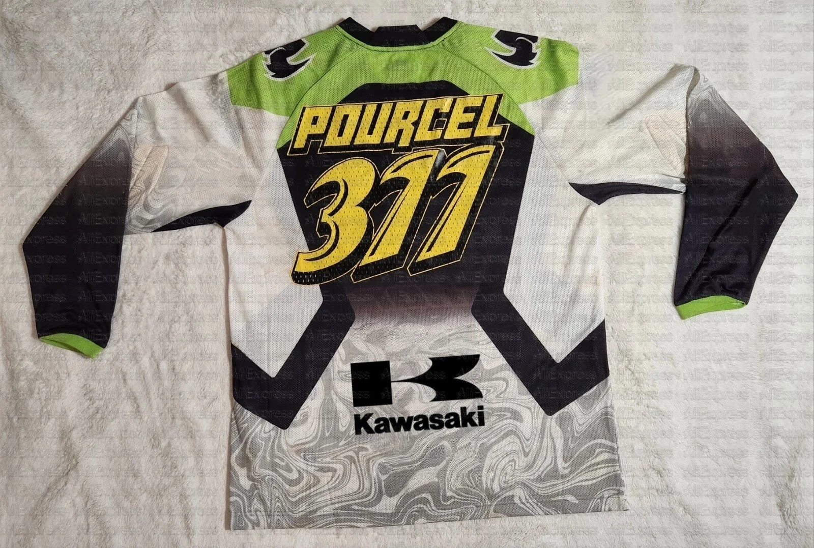 

Kawasaki Pro Circuit RACE Jersey #377 CHRISTOPHE POURCEL Motocross Jersey New Quick Drying Sports Adults Children Clothes Tops