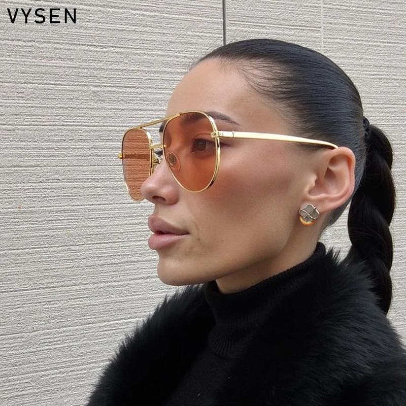 

Oversized Oval Sunglasses Women 2025 Luxury Brand Vintage Double Beam Pilot Metal Frame Sun Glasses For Lady Outdoor Shade UV400