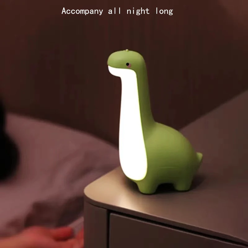 Long Necked Dinosaur Light USB Charging Soft Light With Sleeping Light, Children\'s Cartoon Bedside Feeding LED Night Light