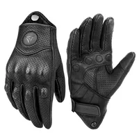 Genuine Leather Motorcycle Gloves Winter Moto Gloves Men Summer Goatskin Motorbike Touch Screen Fist Joint Protect Guantes