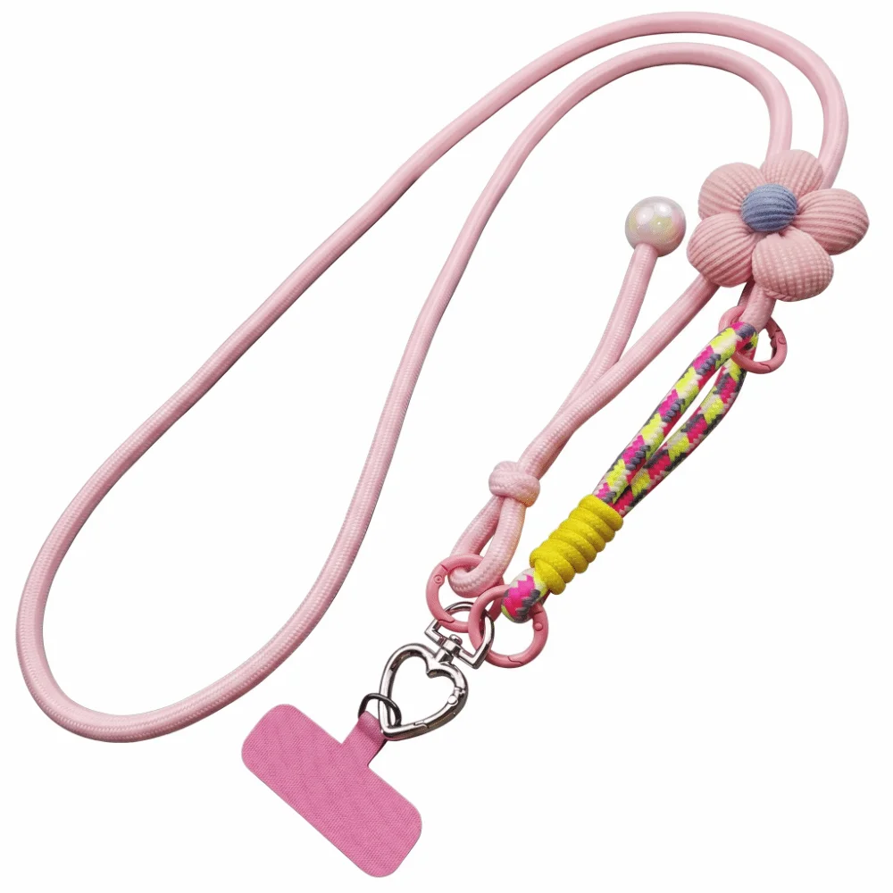 Adjustable Mobile Phone Lanyard Colorful Woven Anti-loss Phone Crossbody Strap Rotating Pendant Multi-functional