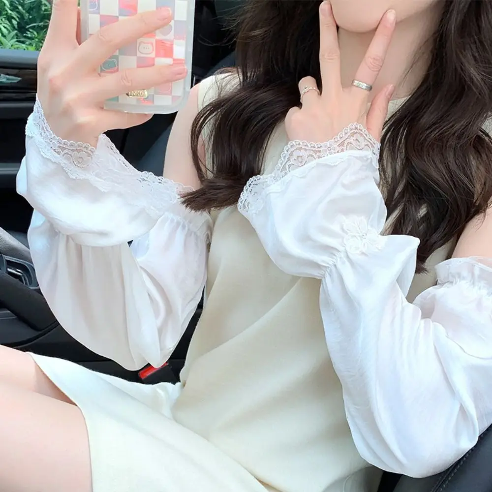 

Тонкие рукава из ледяного шелка с защитой от УФ-излучения, кружевные солнцезащитные рукава-накидки, защита от солнца в виде бабочки, для женщин