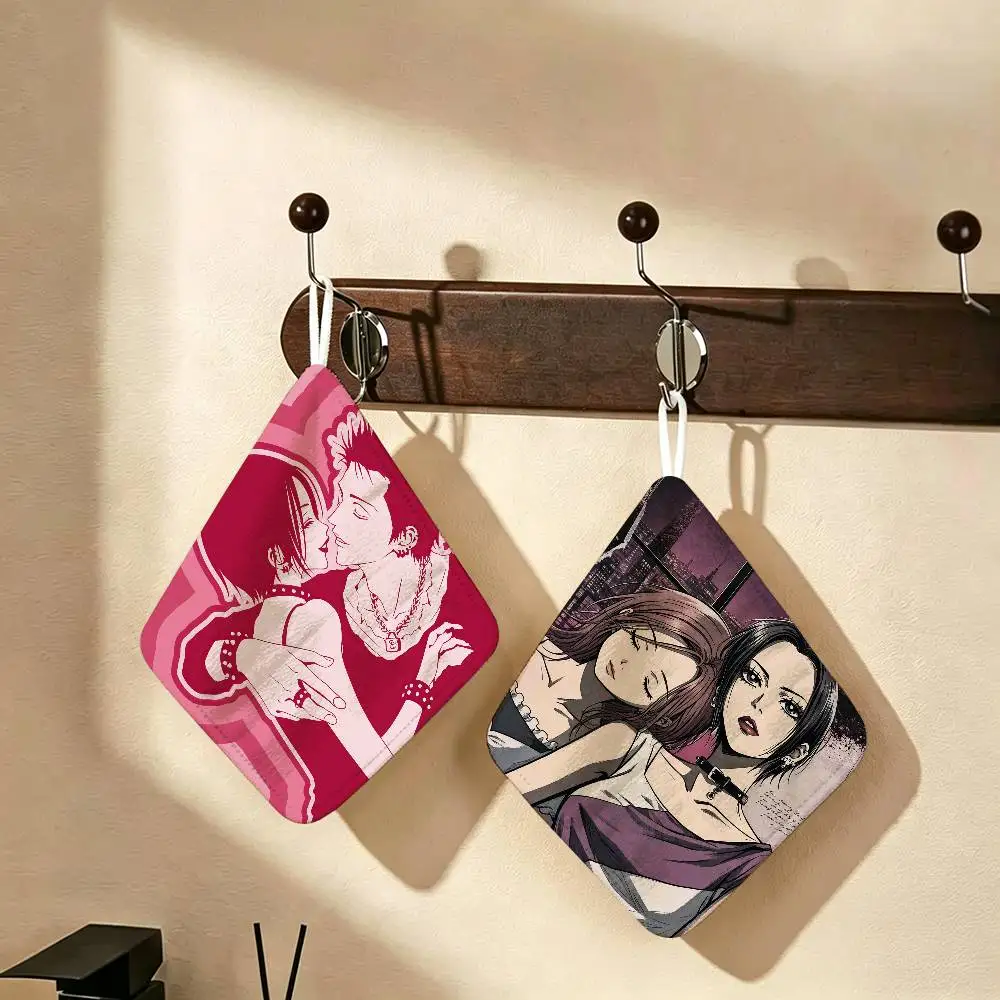 Anime NANA Polyester Cotton Hanging Kitchen Towel, Soft Hand Wiping Towel, Reusable for Kitchen Bathroom Home