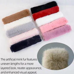 New winter Imitation mink down furry bag Handles Cover sable fur Fastener Faux marten rabbit ermine For women Bags Accessories