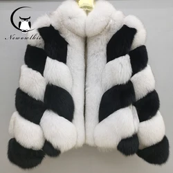 100% naturale pelliccia di volpe moda giacca invernale cappotto termico in vera pelliccia da donna casual street wear giacca spessa può essere personalizzato