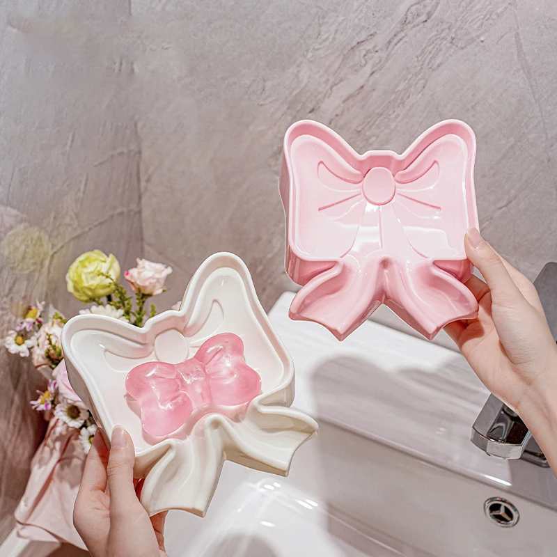 

Новый креативный большой держатель для мыла в форме банта, милый сладкий пластиковый сливной контейнер для хранения, раковина, бытовые аксессуары для ванной комнаты