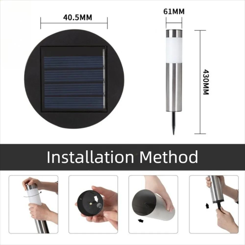 Waterproof Auto on/Off Light Solar Path Light Stainless Steel LED Garden Lawn Lamp Energy Saving Landscape Light Driveway