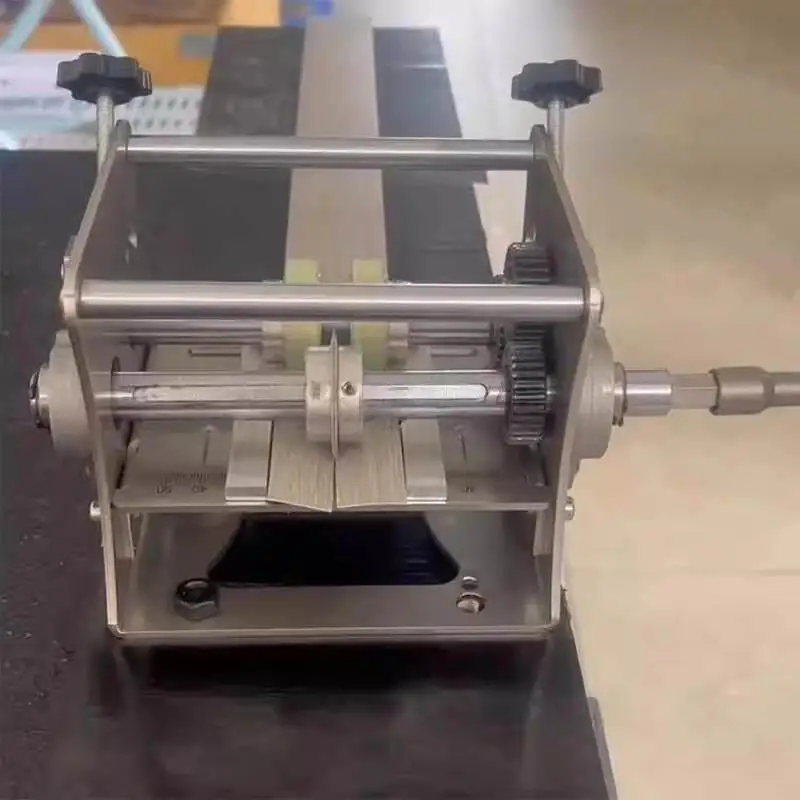 Mini hand crank electric edge banding with edge banding strip slitting machine, dust-free cutting one point and two burr-free