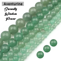 Natural Green Aventurine Jade Smooth Stone Beads for Jewelry Making DIY Bracelet Necklace Cultivate The Body And Mind 4-12mm