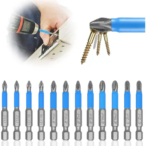 6pc Hexagonal Handle Anti Skid Electric Screwdriver Woodworking Cross Screwdriver Tool Set PH1 PH2 PH3 PZ1 PZ2 PZ3
