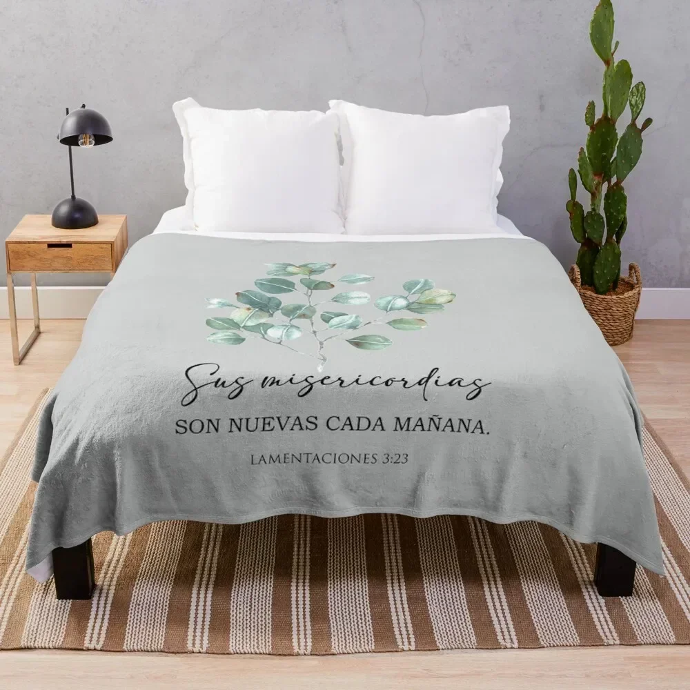 

Sus misericordias son nuevas cada maana spanish bible verse Throw Blanket Cozy Light Blanket for Travel Camping Picnic