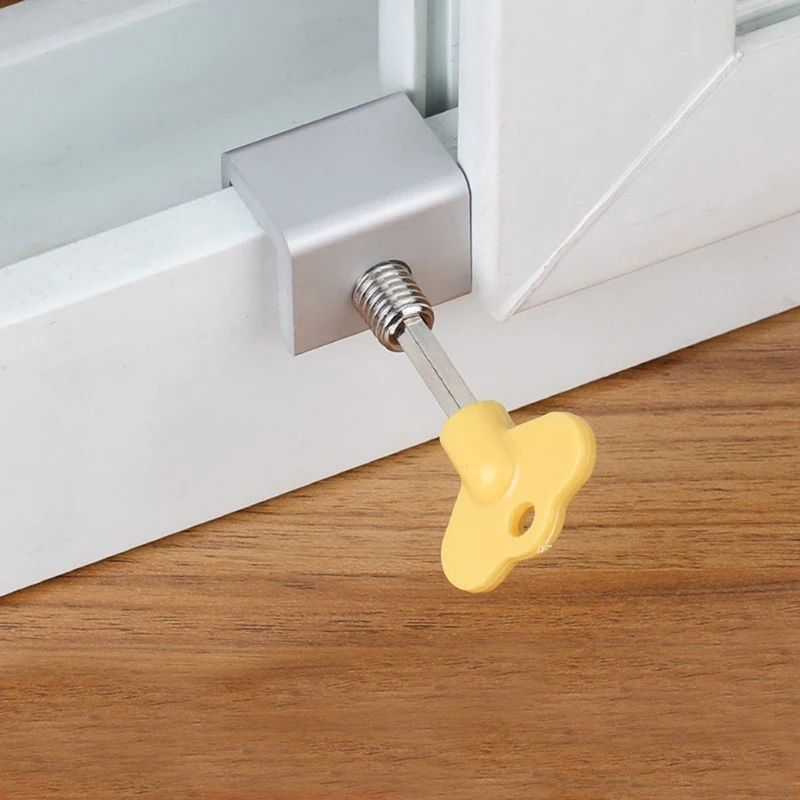 Window Security Key Lock Sliding Doors Windows Restrictor Child Safety Anti-theft Door Stopper Household Improvement Hardware