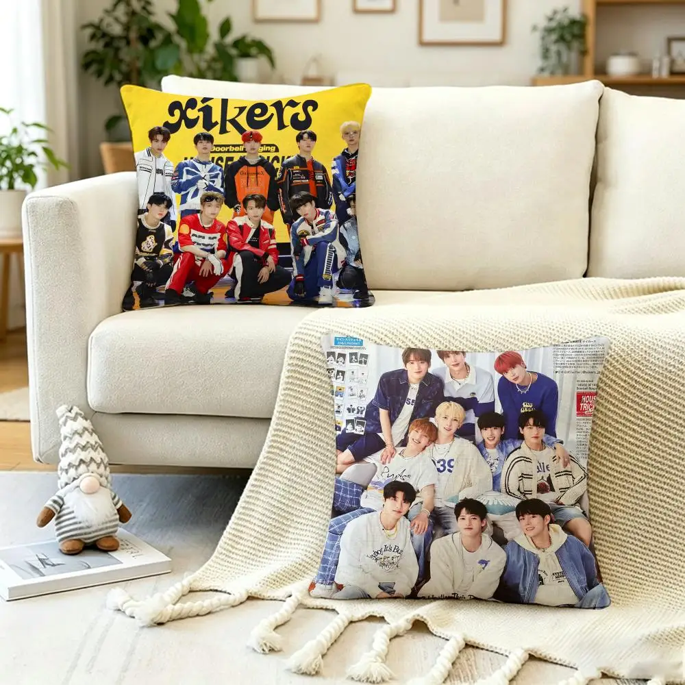 Kpop X-Xikerss Cushion Cover Anti-dustmite Pillowcase Invisible zipper silky short plush Sofa cushion cover