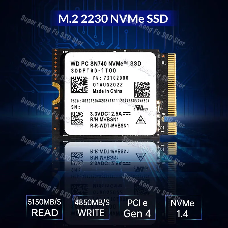 Western Dragon SN740 2TB 1TB WD 2230 NVMe PCIe 4.0 M.2 SSD for Rog Ally Steam Deck GPD Surface Laptop Tablet Mini PC Computer