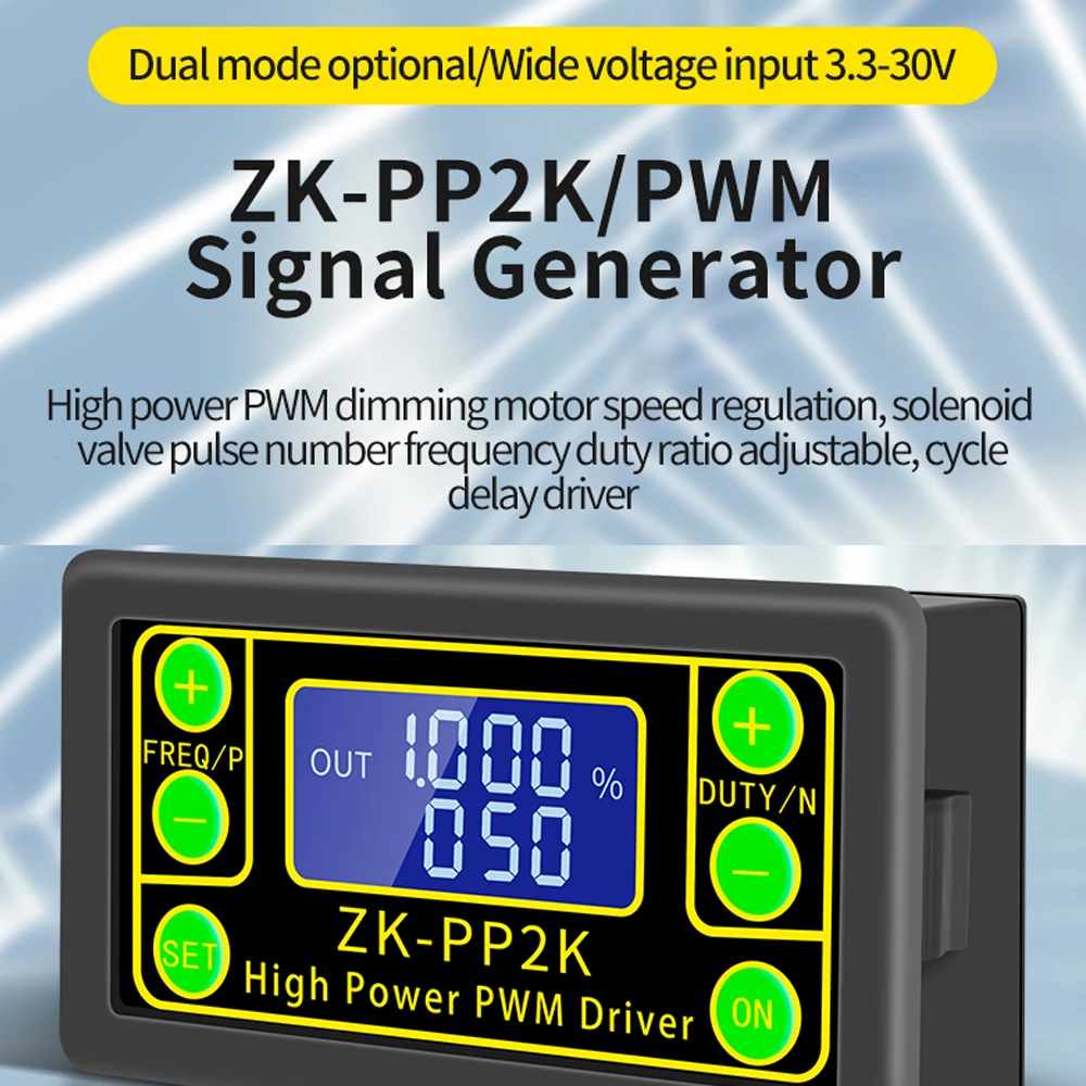 ZK-PP2K Signal Generator PWM Pulse Generator LED Stepper Motor Solenoid Valves Driver Delay with Time Pulse Width Frequency