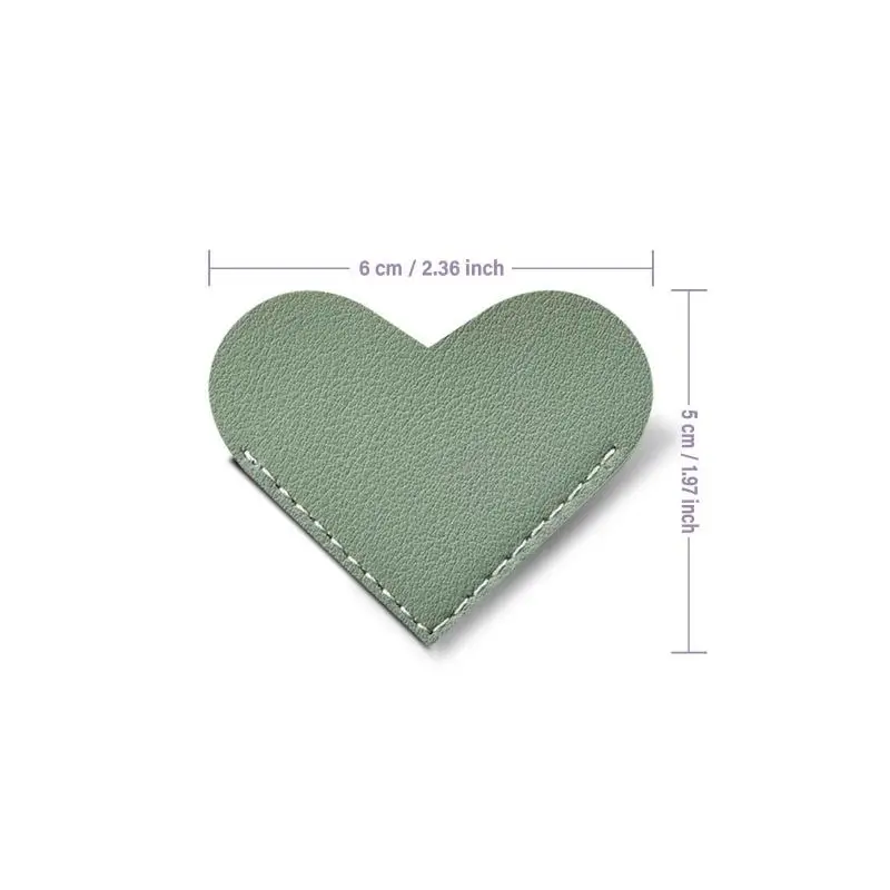 6-Piece Set Leather Heart Bookmarks, Cute Corner Page Book Marks for Teachers Students Book Reading Lovers, for School Office