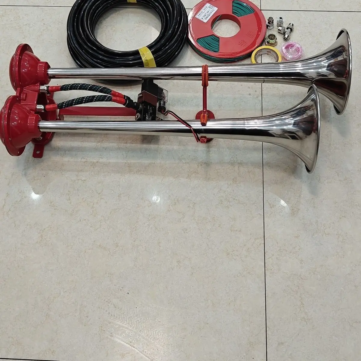 1m New 24V Truck Air Horn Multi-inlet High Volume Modified Air Horn for Trucks color random