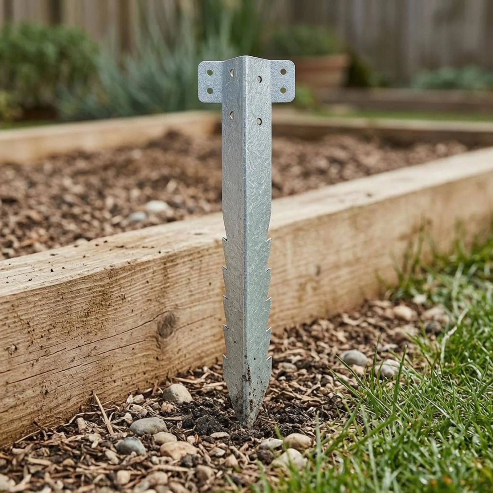 10 Pieces Galvanized Sleeper Bracket Heavy-Duty Metal Sleeper Bracket Galvanized Steel Stake Weather Resistant for Fence Posts
