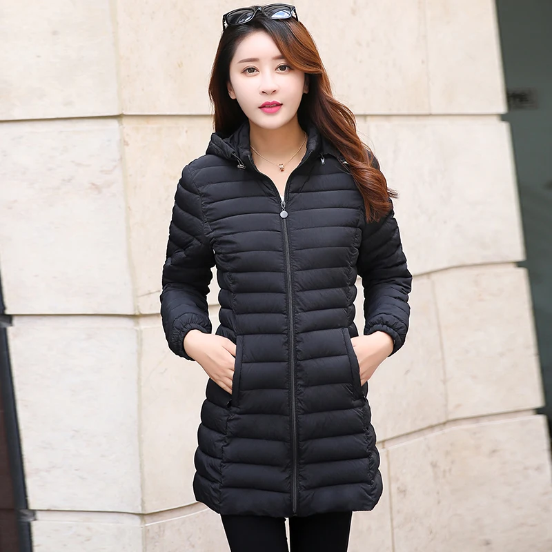 Winter Down Cotton Jacket Women Clothing 2024 New Korean Fashion Warm Thicken Slim Hooded Parkas Casual Tops Solid Color Coat