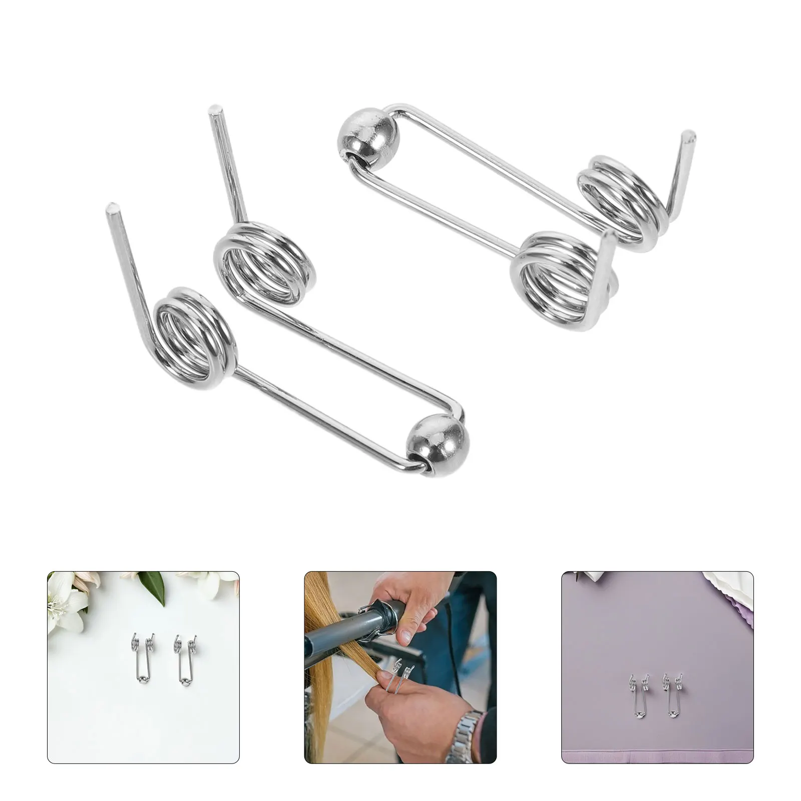 

10Pcs Hair Curling Iron Torsion Springs Universal Fit Metal Spring Replacement for DIY Curling Rod Function Restore Kit