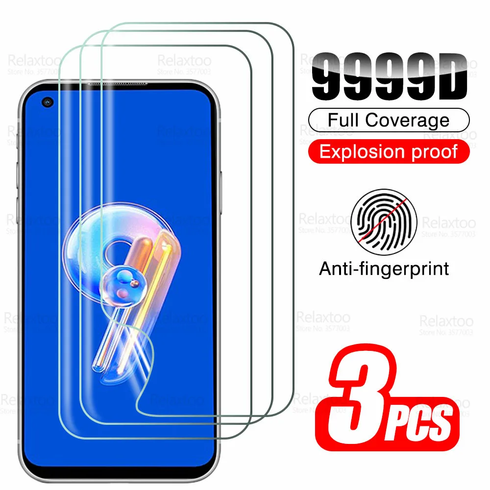 For Asus Zenfone 9 10 Film 3Pcs Full Glue Curved Soft Hydrogel Film Zenfone9 ZenFone 10 5G Screen Protector Not Tempered Glass