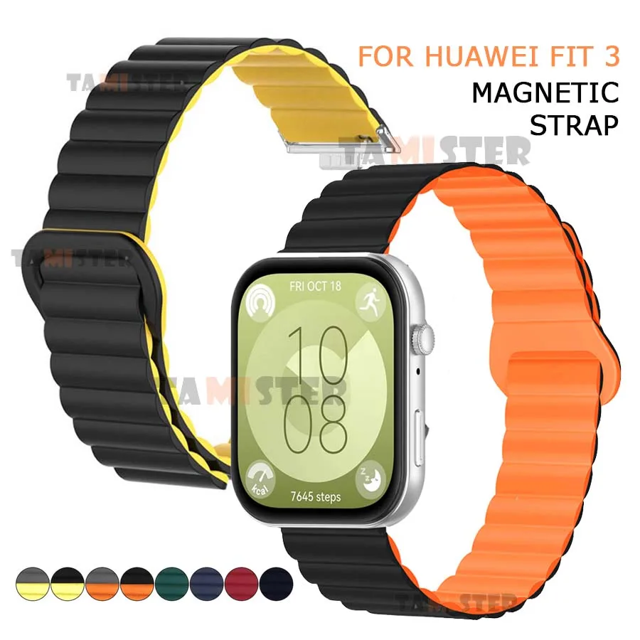 Silicone Magnetic Loop Strap For Huawei Watch Fit 3 Watchband Adjustable Bracelet For Huawei Fit 3 Wristband Correa Accessories
