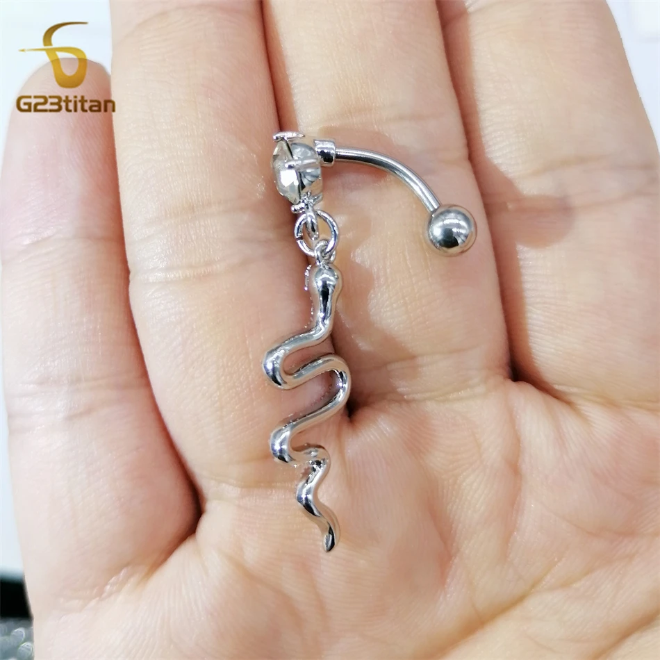 จิวสะดือรูปงู G23titan แบบกลับ - Belly Bar Titanium บทวิจารณ์และราคา