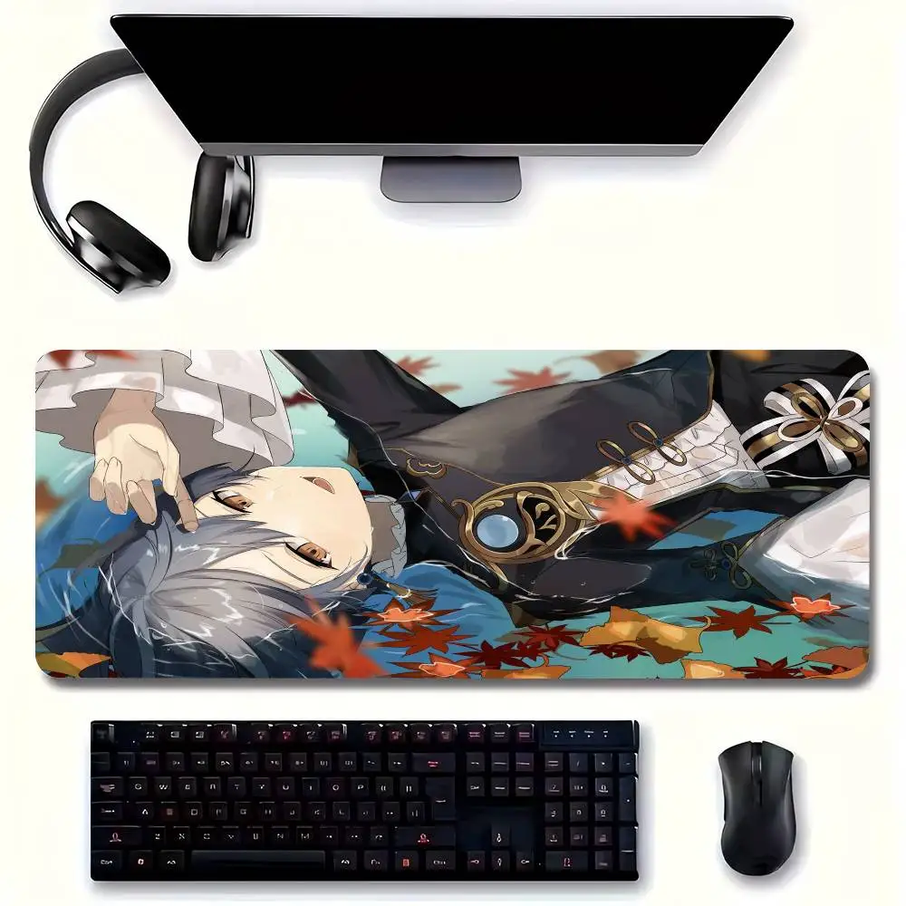 Xingqiu Game G-Genshin Impact Mousepad Non-slip Suitable For Office Computers Laptops E-sports Game Desk Mats XXL Keyboard