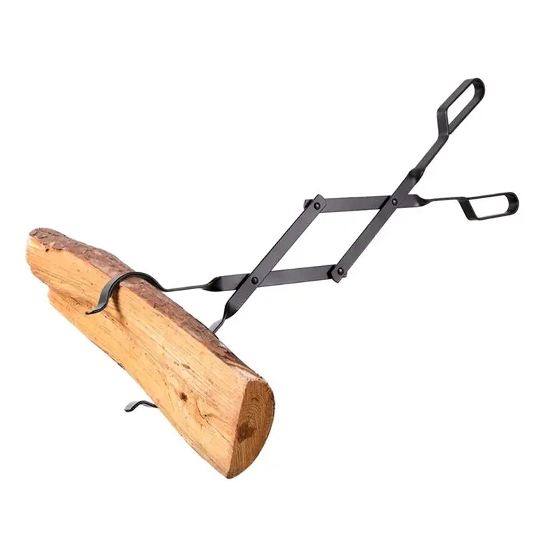 B50C Rust Resistant Finish Firewood Tongs Fireplace Tongs For Extra Strength 26In Log Wood For Up 12Inch Thick Logs,Black
