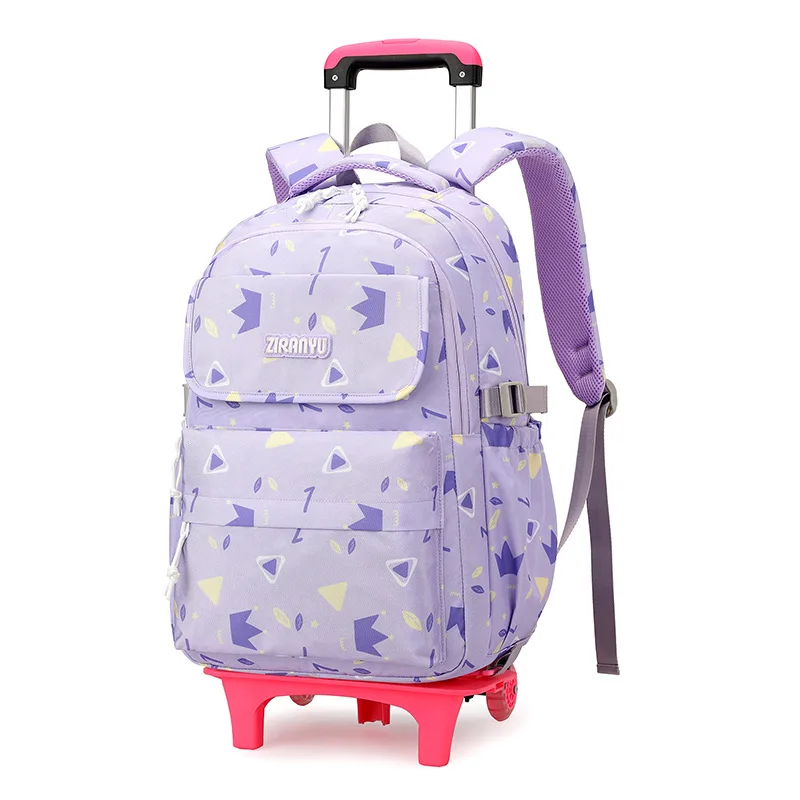 Mochila escolar con ruedas para niños y niñas, morral escolar con ruedas para ortopedia