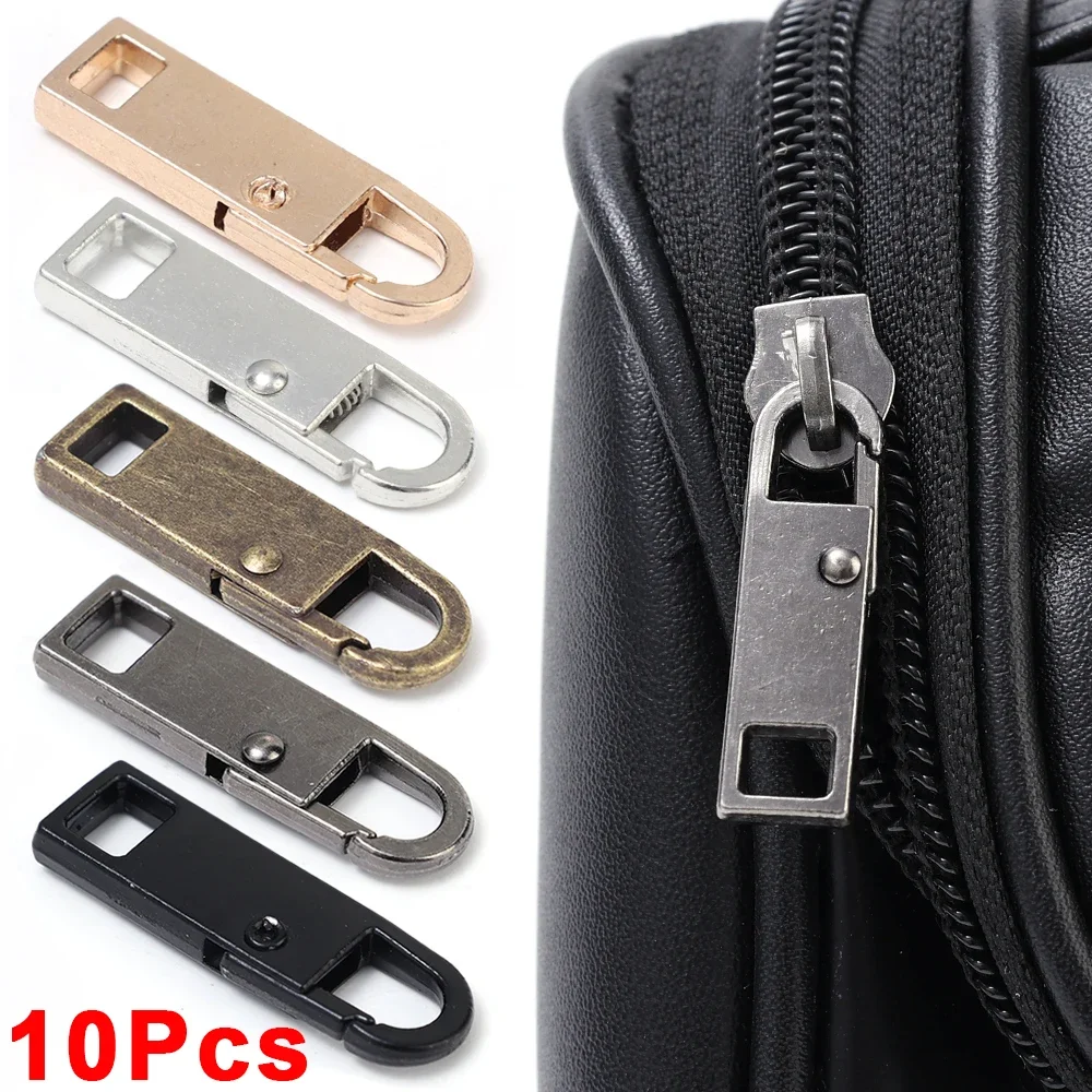 10/1Pcs Metal Zipper Slider Replacement Zipper Puller Kit For Broken Buckle Travel Bag Suitcase Household DIY Sewing Accessories