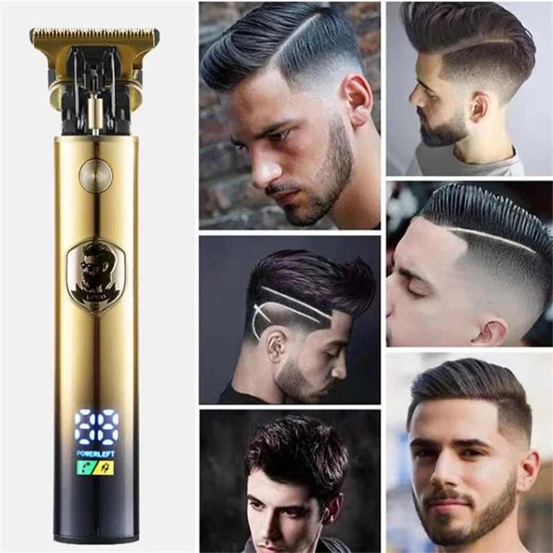 

Electric Fade Trimmer For Men Barber Clipper Hair Style Haircut T Blade Zero Gapped Cutter 0.1mm Adult Bald Head Shaver Razor