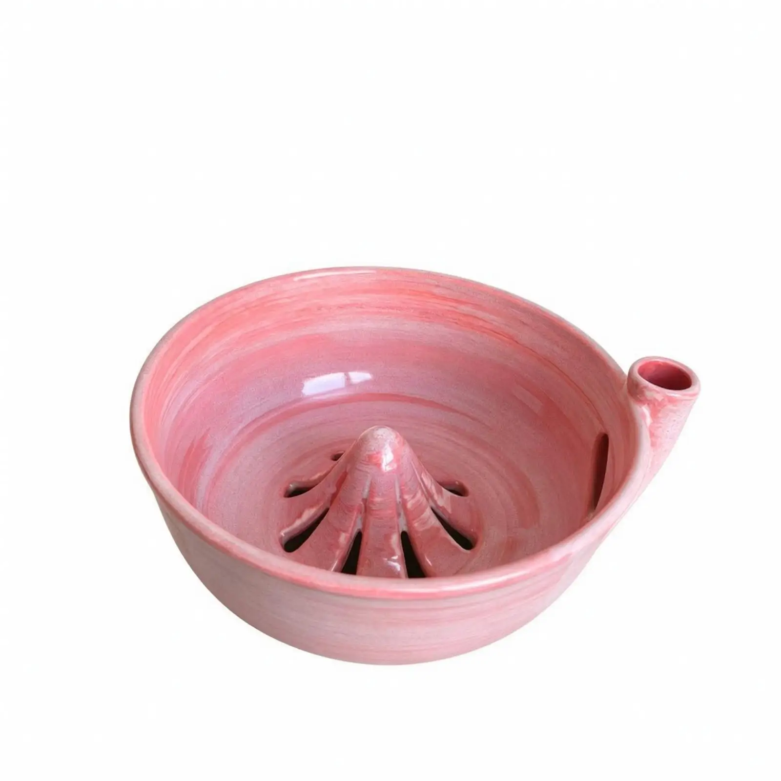 Cute Ceramic Berry Bowl with Slotted Cone Center for Draining Water and Serving Snacks at Home