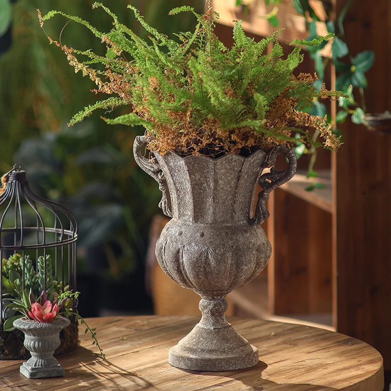 

Европейские и американские кованые уличные декоративные вазы для цветов в стиле римской колонны, ретро-декор для свадеб и ландшафтного дизайна