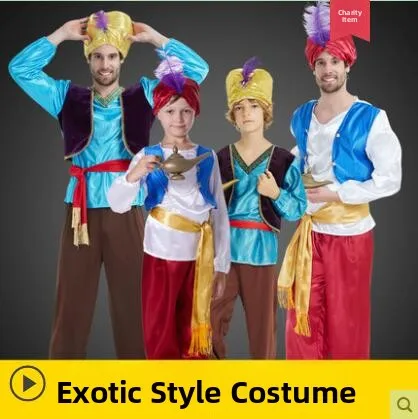 

Хэллоуин для взрослых и детей, костюмы Аладдина, принц, арабский принц, мужские и женские праздничные костюмы для родителей и детей