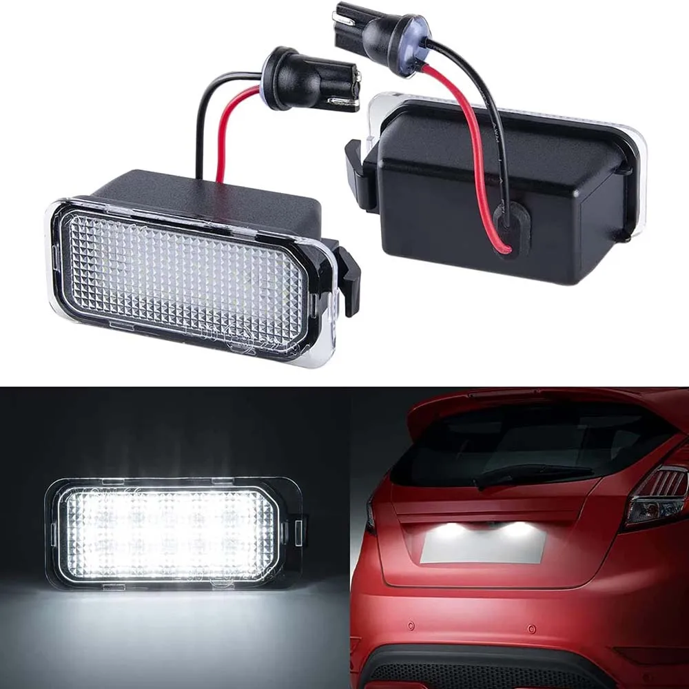 

2Pcs License Plate Lights for Ford KUGA S MAX MONDEO MK4 MK5 MK2 FIESTA 2008-2019 FOCUS ABS Plastic 12V LED Number Signal Lights