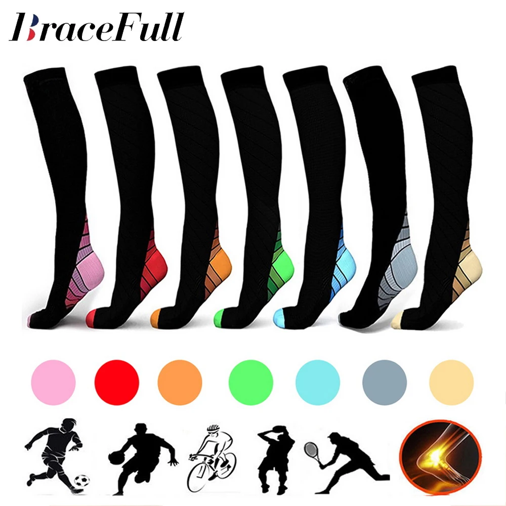 New Compression Socks Graduated Crossfit Training Running Recovery Cycling Travel Socks Outdoor Men Women Running Sports Socks