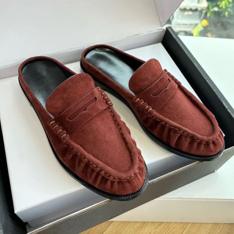 High Quality Fashion Classic Women Slippers Genuine Leather Summer Woman Slides Flats Plus Size Casual Loafers Mules Slippers